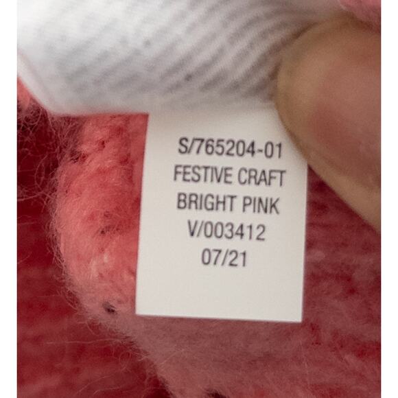 Old Navy Festive Craft Bright Pink Wool Blend Pullover Sweater Size Small Tall - Picture 8 of 8